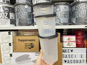 Kit 3 Peças Tupperware Toque +1 Touch Fresh com Tampa Preta