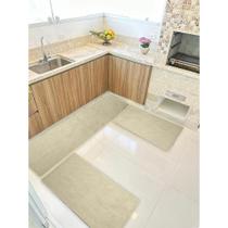 Kit 3 Peças Turim Jogo Tapete Cozinha 0,66 Antiderrapante