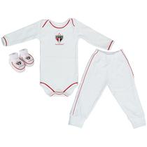 Kit 3 Peças Uniforme Bebê do São Paulo Longo Torcida Baby - 034