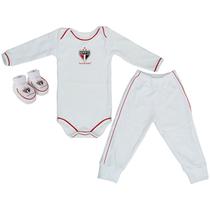 Kit 3 Peças Uniforme Bebê do São Paulo Longo Torcida Baby - 034