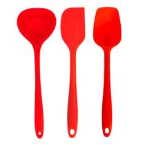 Kit 3 Peças Utensílios De Silicone Concha e Espátulas
