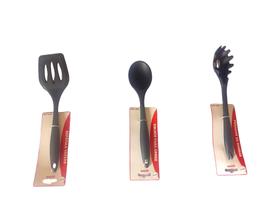 Kit 3 Peças Utensílios Para Cozinha De Silicone Pegador Colher Espátula Original Kit 3 Peças Utensílios Para Cozinha De Silicone Pegador Colher Espátula Original