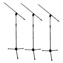 Kit 3 Pedestal Microfone Metal Padrao On Stage Vector Rmv