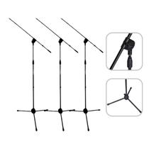 Kit 3 Pedestal Microfone Profissional Pms100 Metal Roxtone