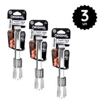 Kit 3 Pegador Carne Inox Mini Pinça Churrasco Petisco Salada 12,5cm Universal Cozinha Multiuso Kit 3 Pegador Carne Inox Mini Pinça Churrasco Petisco Salada 12,5cm Universal Cozinha Multiuso