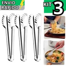 Kit 3 Pegador em Inox 29cm de Massas Macarrão Universal Salada Carne Buffet Restaurante Kit 3 Pegador em Inox 29cm de Massas Macarrão Universal Salada Carne Buffet Restaurante