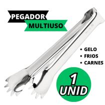 Kit 3 Pegadores De Gelo Multiuso Em Inox Pegador Para Frutas Doces Frios Carnes e Drinks Para Restau