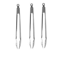 Kit 3 Pegadores Inox para Alimentos 30Cm Trava Abre e Fecha