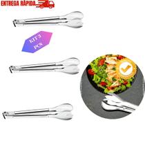 KIT 3 Pegadores Multiuso Pegador Salada Cozinha INOX 29cm