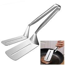 Kit 3 Pegadores Pinça P/ Carnes Pizzas Espátula Em Aço Inox