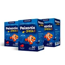 Kit 3 Peixonix Ômega 3 Imunoestimulante 60 Capsulas Cereja - Maxinutri