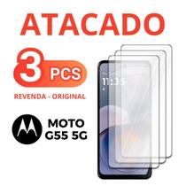 Kit 3 Película De Vidro Temperado 3D Para Moto G55 5G +