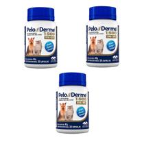 Kit 3 Pelo E Derme 1500 - 30 Capsulas Cães E Gatos