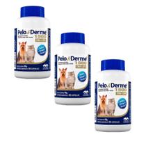 Kit 3 Pelo E Derme Para Cães E Gatos 1500mg Dha+epa 60 Cápsulas.