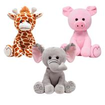 Kit 3 Pelúcias Infantil Bebe Ursinho Grande 25 Cm Safari Kit 3 Pelúcias Infantil Bebe Ursinho Grande 25 Cm Safari