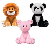 Kit 3 Pelúcias Infantil Bebe Ursinho Grande 25 Cm Safari Kit 3 Pelúcias Infantil Bebe Ursinho Grande 25 Cm Safari