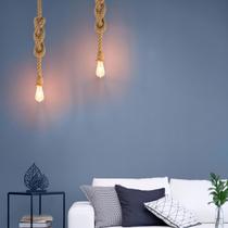 Kit 3 Pendente Corda Soquete Sisal Com Lâmpada Filamento Led 4W 2.000K Bivolt Kit 3 Pendente Corda Soquete Sisal Com Lâmpada Filamento Led 4W 2.000K Bivolt