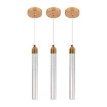 Kit 3 Pendente Empire Red 3 cores Redondo Vidro Efeito Bolhas Led