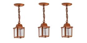 Kit 3 Pendente Externo Vintage Cobre Resiste A Maresia Acl95