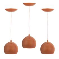 Kit 3 Pendente LowCost Bola Pequena Alumínio 15cm Cobre Kit 3 Pendente LowCost Bola Pequena Alumínio 15cm Cobre