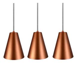 Kit 3 Pendente Luminária De teto Cone 16x14cm alumínio de Sala de Estar, Varanda, Cozinha ou Quarto, sala