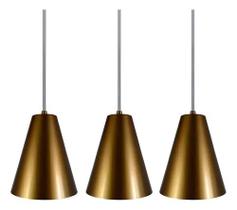 Kit 3 Pendente Luminária De teto Cone 16x14cm alumínio de Sala de Estar, Varanda, Cozinha ou Quarto, sala Kit 3 Pendente Luminária De teto Cone 16x14cm alumínio de Sala de Estar, Varanda, Cozinha ou Quarto, sala
