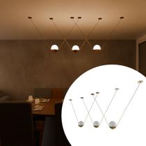 Kit 3 Pendente luminária de Teto Modelo Oscar Dourado de Alumínio e Bivolt Com Vidro Globo 12Cm