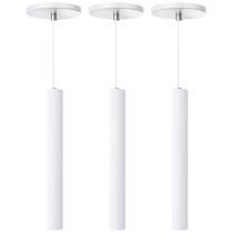 Kit 3 Pendente Luminária Tubo Branco 30 Cm