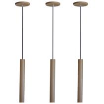 Kit 3 Pendente Luminária Tubo Fendi 30 Cm - AZ Casa Decor