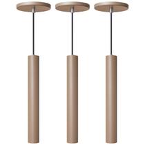 Kit 3 Pendente Luminária Tubo Fendi 30 Cm