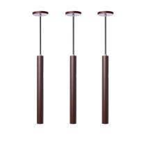 Kit 3 Pendente Luminária Tubo Marrom 30Cm Canopla 6cm