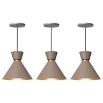 Kit 3 Pendente Lustre Luminária Berlim 23cm Fendi