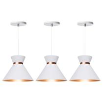 Kit 3 Pendente Lustre Luminária Berlin 15cm Branco Kit 3 Pendente Lustre Luminária Berlin 15cm Branco