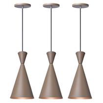 Kit 3 Pendente Lustre Luminária Canadá Fendi