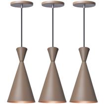 Kit 3 Pendente Lustre Luminária Canada Fendi
