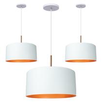 Kit 3 Pendente Lustre Luminária Madri Branco Kit 3 Pendente Lustre Luminária Madri Branco