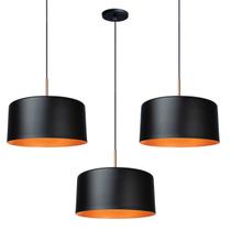 Kit 3 Pendente Lustre Luminária Madri Preto Kit 3 Pendente Lustre Luminária Madri Preto