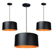 Kit 3 Pendente Lustre Luminária Madri Preto