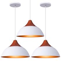 Kit 3 Pendente Lustre Luminária Panamá Branco