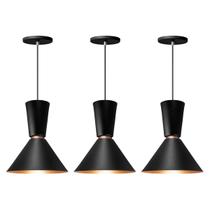 Kit 3 Pendente Lustre Luminária Rio Preto
