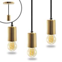 Kit 3 Pendente Soquete Copinho E27 Dourado + Led G45 Kit 3 Pendente Soquete Copinho E27 Dourado + Led G45