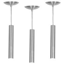 kit 3 Pendente Tubo Cilindro Alumínio Escovado 30Cm + Led 6k kit 3 Pendente Tubo Cilindro Alumínio Escovado 30Cm + Led 6k