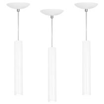 kit 3 Pendente Tubo Cilindro Branco 30Cm + Led 6k kit 3 Pendente Tubo Cilindro Branco 30Cm + Led 6k