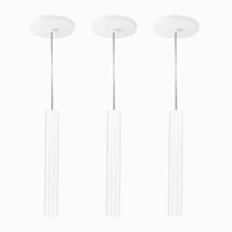 Kit 3 Pendente Tubo Palito Moderno 30cm - Branco Kit 3 Pendente Tubo Palito Moderno 30cm - Branco