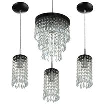 Kit 3 Pendentes Clearcrillic + Pendente Manucrillic Preto