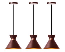 Kit 3 Pendentes Dubai 17cm Mesa Balcão Gourmet Decorações Kit 3 Pendentes Dubai 17cm Mesa Balcão Gourmet Decorações
