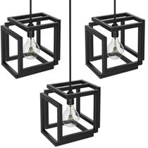 Kit 3 Pendentes Infinity Industrial Luminária Teto Preto SF