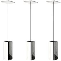 Kit 3 Pendentes Luminária Quadrado Industrial Inox F.ELG Kit 3 Pendentes Luminária Quadrado Industrial Inox F.ELG