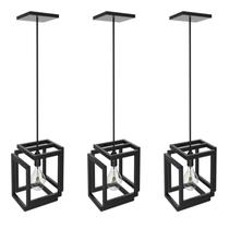 Kit 3 Pendentes Luminárias Infinity Industrial Preto