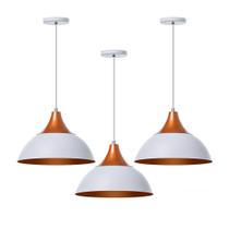 Kit 3 Pendentes Sala Estar Balcão Panamá Alumínio Decoração